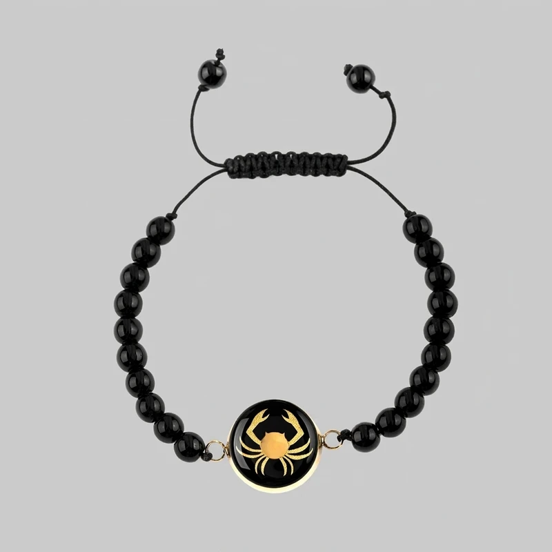 دستبند سنگی زنانه زرمان مدل نماد ماه تیر CBM-O-B04