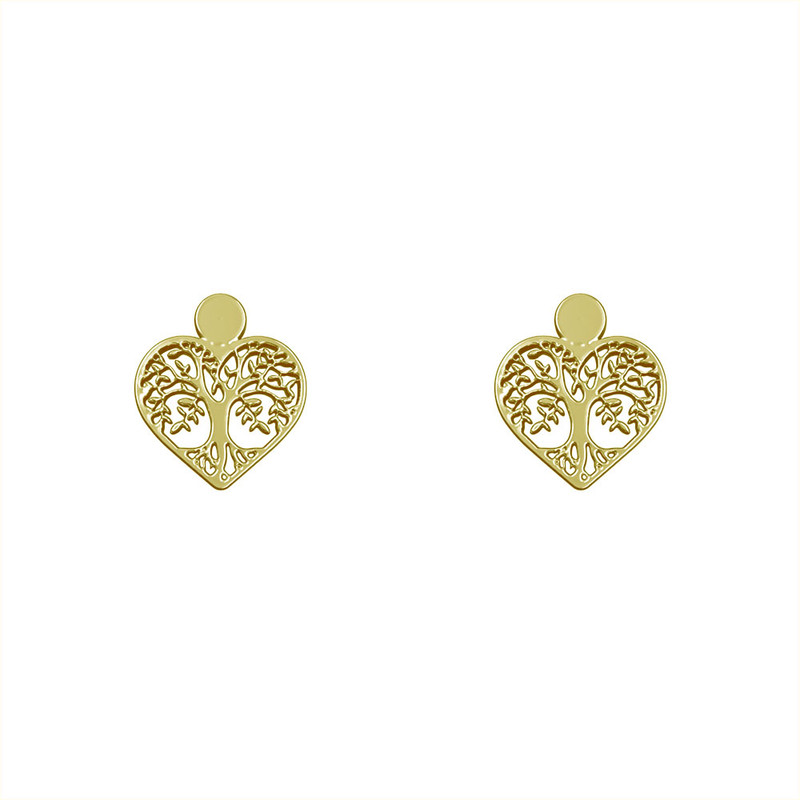 گوشواره طلا 18 عیار زنانه مدوپد مدل قلب کد GA1-14289