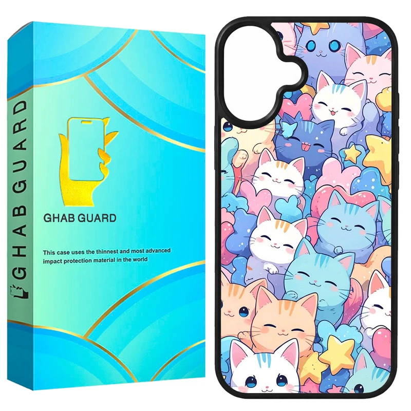 کاور قاب گارد طرح گربه مدل GCHP16 مناسب برای گوشی موبایل اپل iPhone 16 