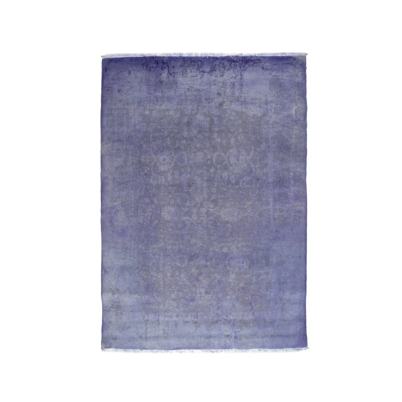 فرش دستبافت پنج و نیم متری رُست مدل گل ستان زمینه بنفش