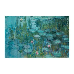 کاغذ کادو ترمه طراحان ایده مدل نیلوفر های آبی از مونه کد art0185 سایز 57x37 سانتی متر