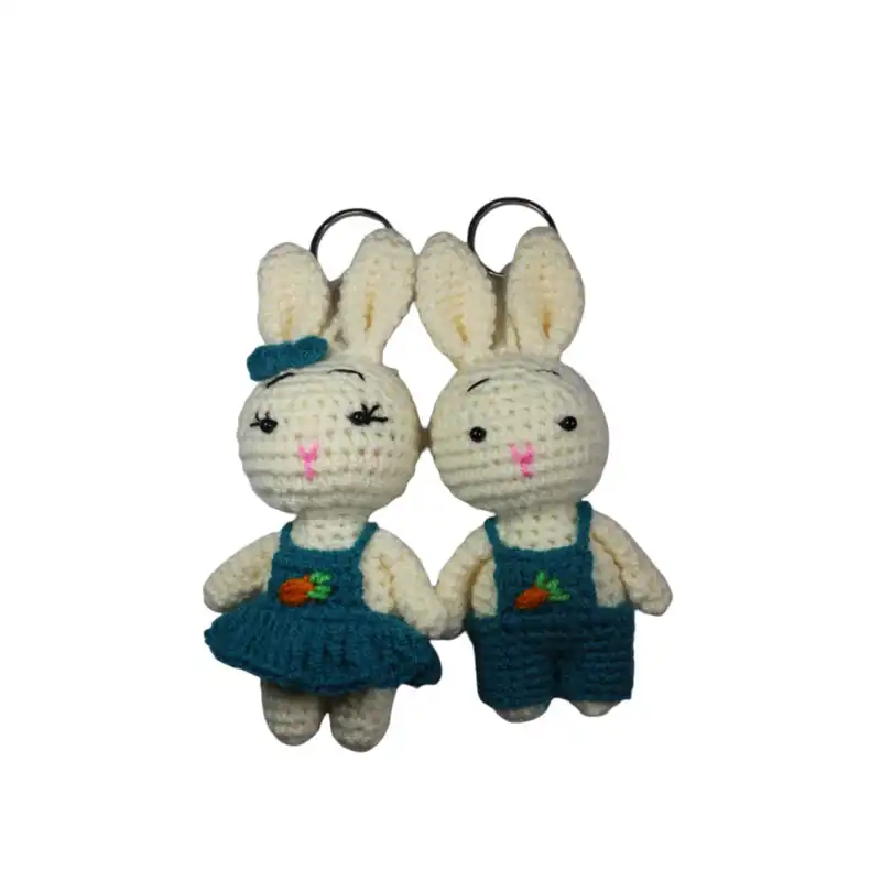 جاکلیدی بافتنی مدل عروسک خرگوش مجموعه دو عددی