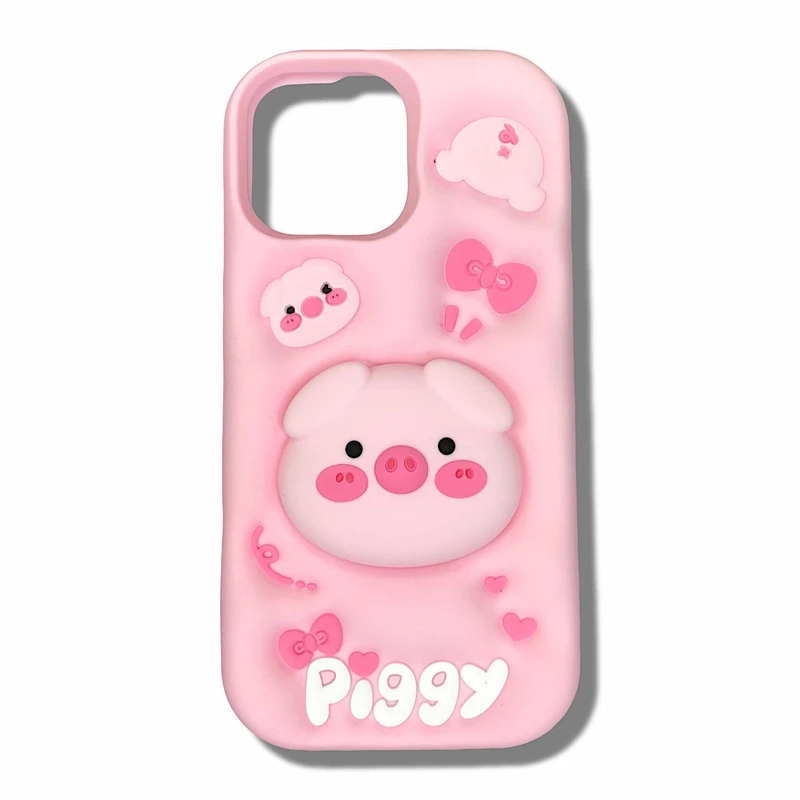 کاور مدل عروسکی سیلیکونی مدلpinky مناسب برای گوشی موبایل اپل iphone 13promax