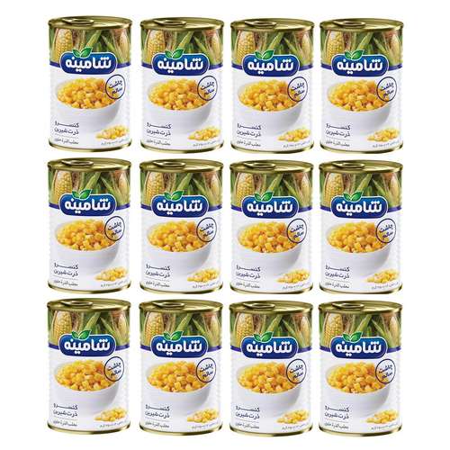 کنسرو ذرت شیرین شامینه - 350 گرم بسته 12 عددی