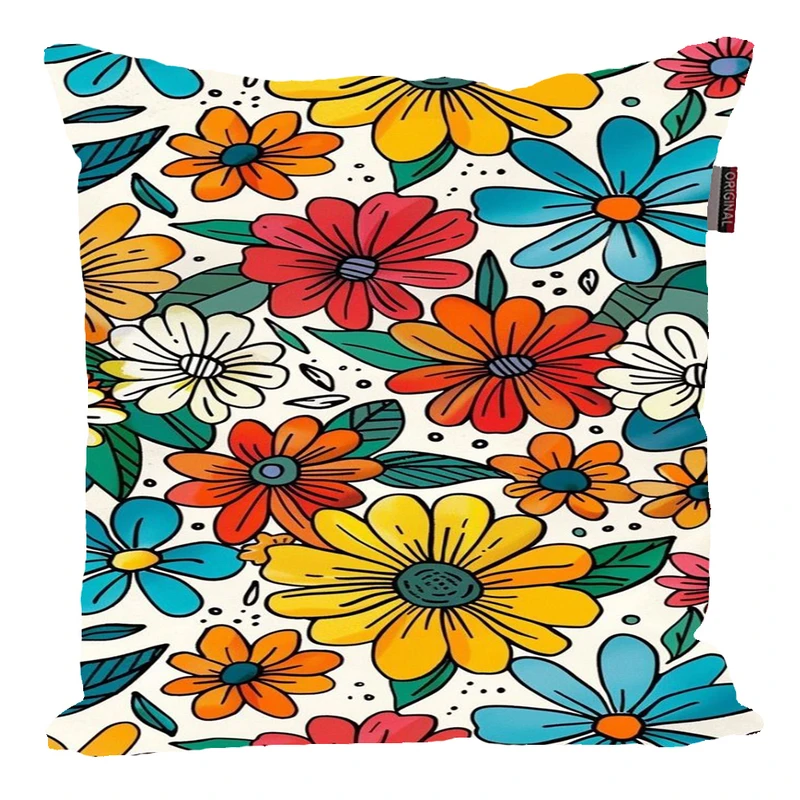 کوسن پاد آفرین مدل فانتزی طرح گل و گیاه فانتزی کد P38