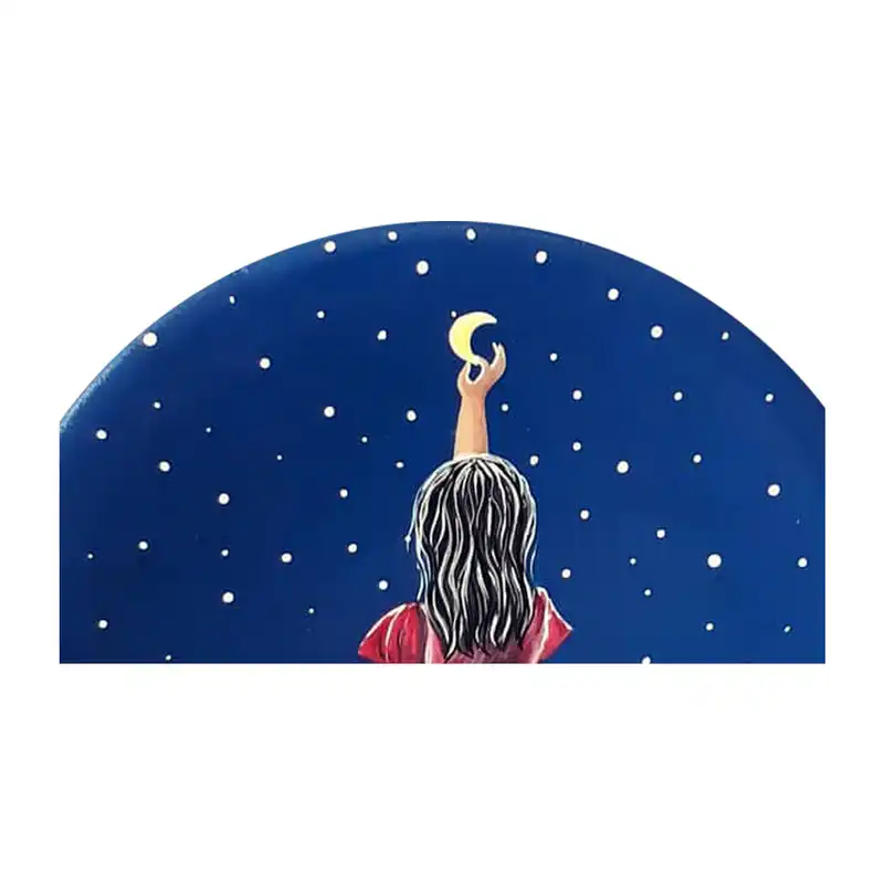 بشقاب دیوارکوب سفالی طرح دختر کد D163-S20