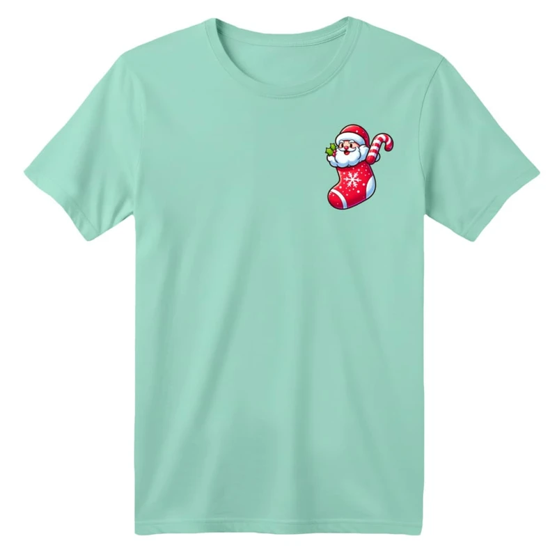 تی شرت آستین کوتاه بچگانه مدل بابانوئل کریسمس کد 25