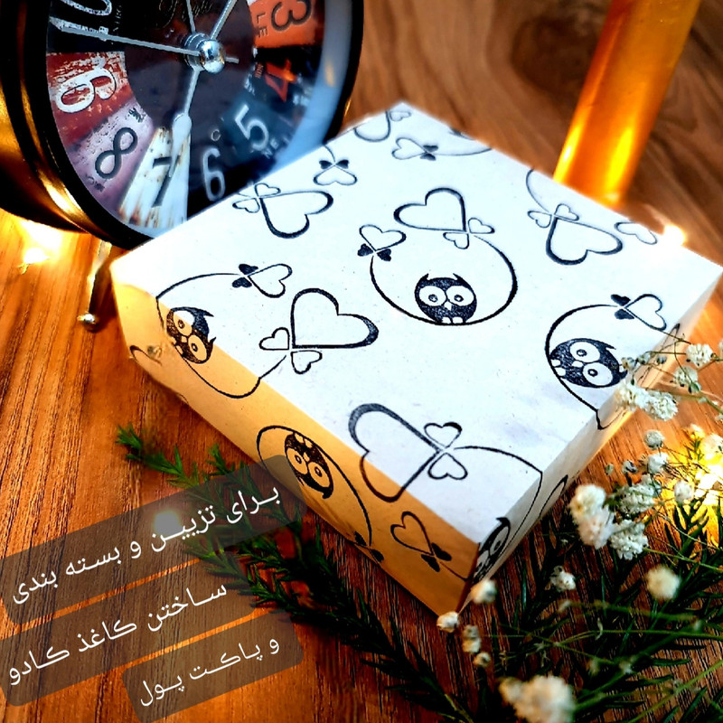 مهر لینو طرح جغد عاشق کد 1011
