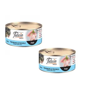 کنسرو گربه بزرگسال فلیسیا مدل Adult Pate Tuna & Chicken وزن 85 گرم بسته 2 عددی