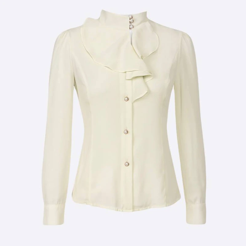 شومیز آستین بلند یقه ایستاده زنانه مدل V-330