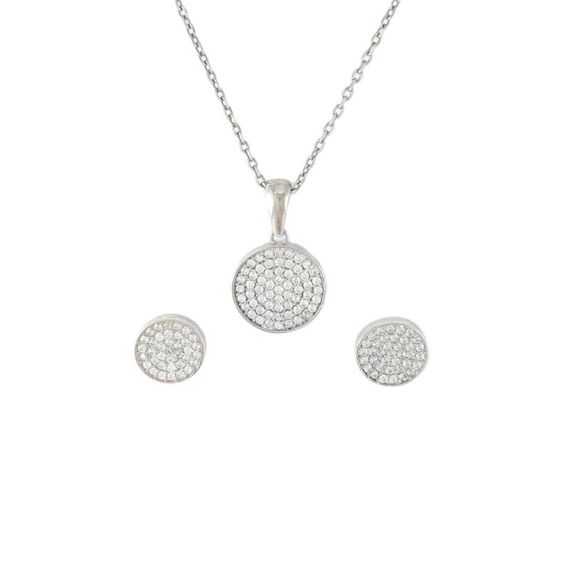 نیم ست نقره زنانه مدل دایره