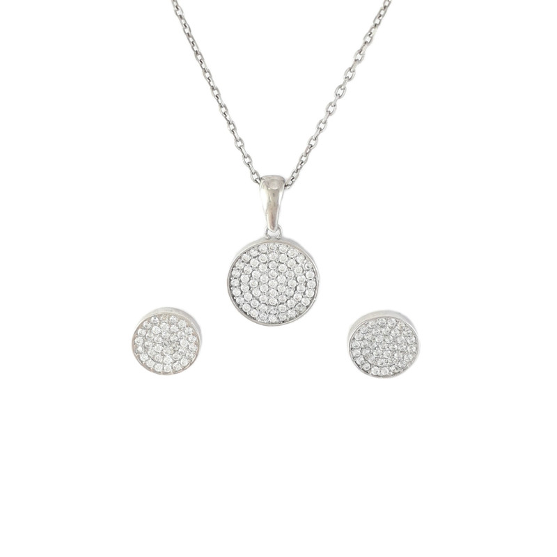 نیم ست نقره زنانه مدل دایره