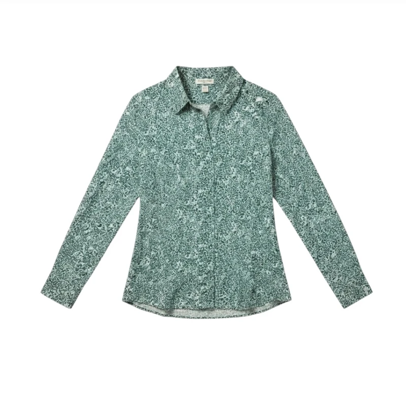 شومیز آستین بلند یقه برگردان زنانه مدل خال خالی