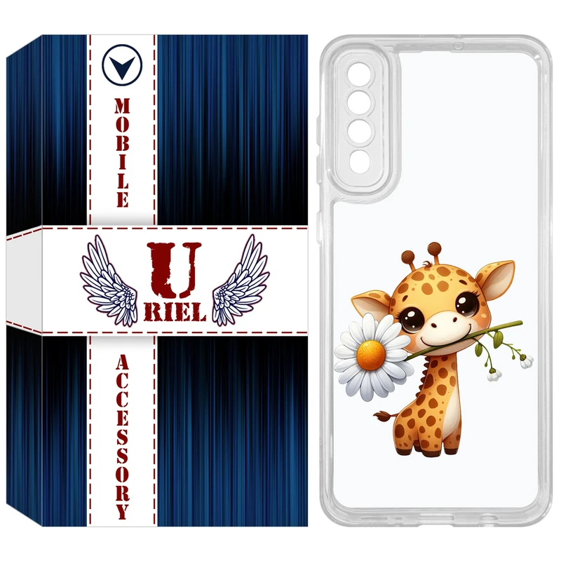 کاور یوریل مدل Clear کد 38 طرح زرافه مناسب برای گوشی موبایل سامسونگ Galaxy A50 / A50S / A30S
