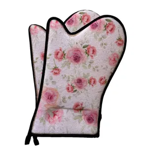 دستکش فر مدل گلدار کد d110 بسته 2 عددی