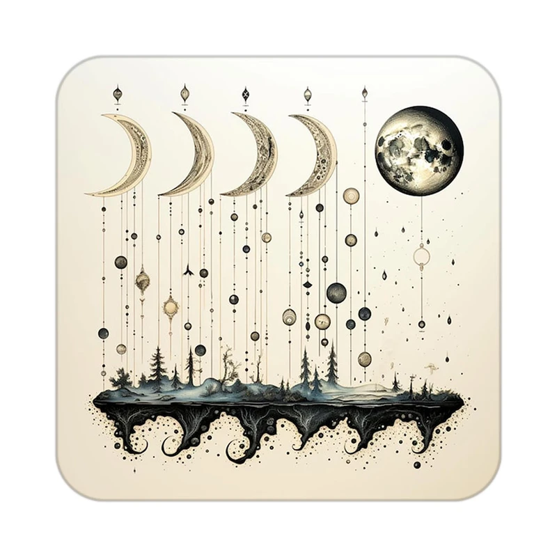 زیر لیوانی کاکتی طرح ماه و ستاره مدل mp52640