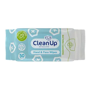 دستمال مرطوب کلین آپ مدل آلوئه‌ورا بسته 50 عددی
