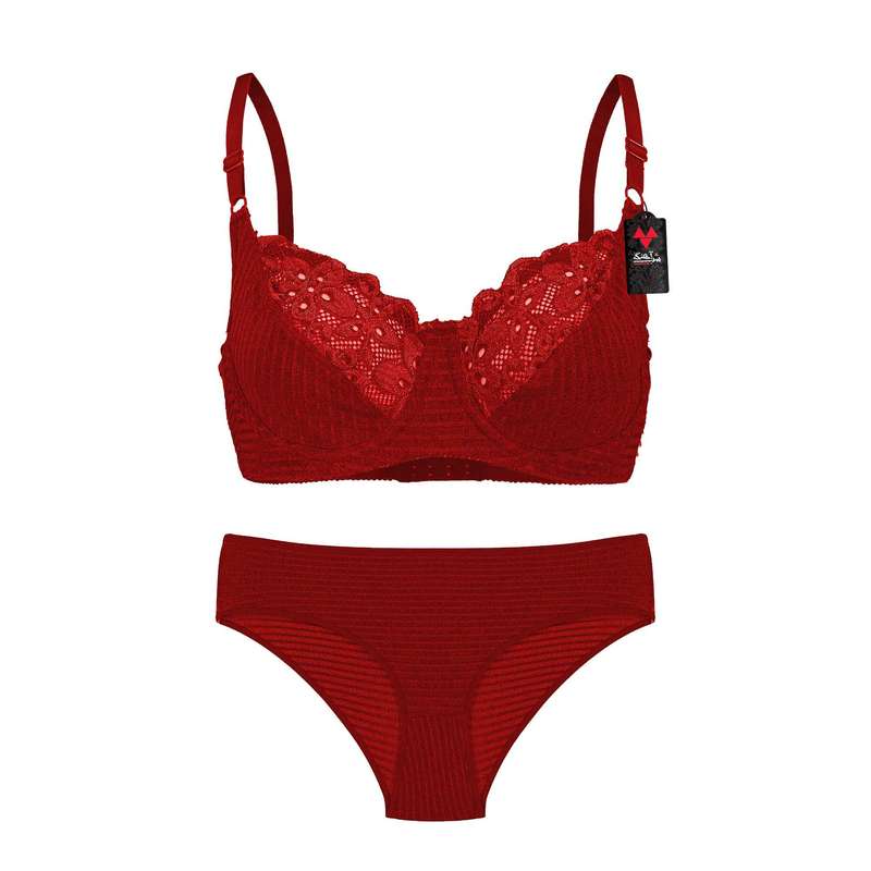 ست شورت و سوتین زنانه شباهنگ مدل  MATCH رنگ قرمز