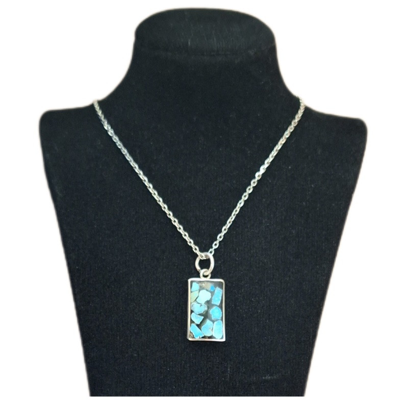 گردنبند نقره زنانه مدل فیروزه کوب کد ZIF89 گردنبند نقره زنانه مدل فیروزه کوب کد ZIF89