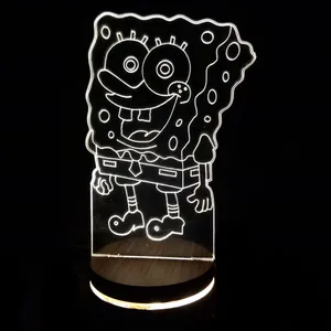 چراغ خواب کودک مدل بالبینگ سه بعدی شب خواب باب اسفنجی کد 0186