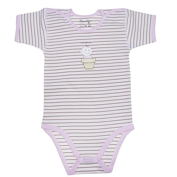 زیر دکمه دار آستین کوتاه دولوو طرح صورتی