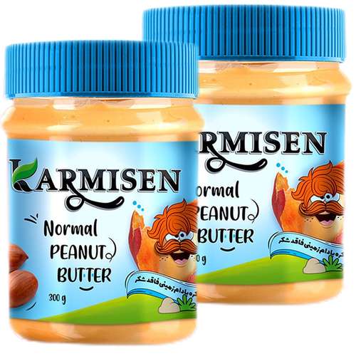 کره بادام زمینی رژیمی بدون شكر کارمیسن - 300 گرم مجموعه 2 عددی