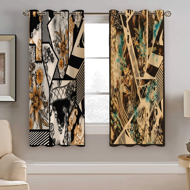 پرده نیروانا طرح سنتی مدل مخمل کد 4389 سایز 140×200 سانتی متر