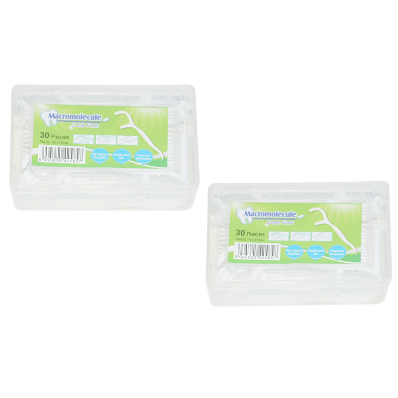 نخ دندان ماکرو مولکول مدل Care Floss دو بسته 30 عددی