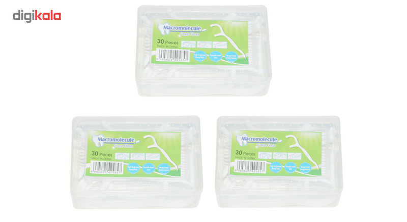 نخ دندان ماکرو مولکول مدل Care Floss سه بسته 30 عددی