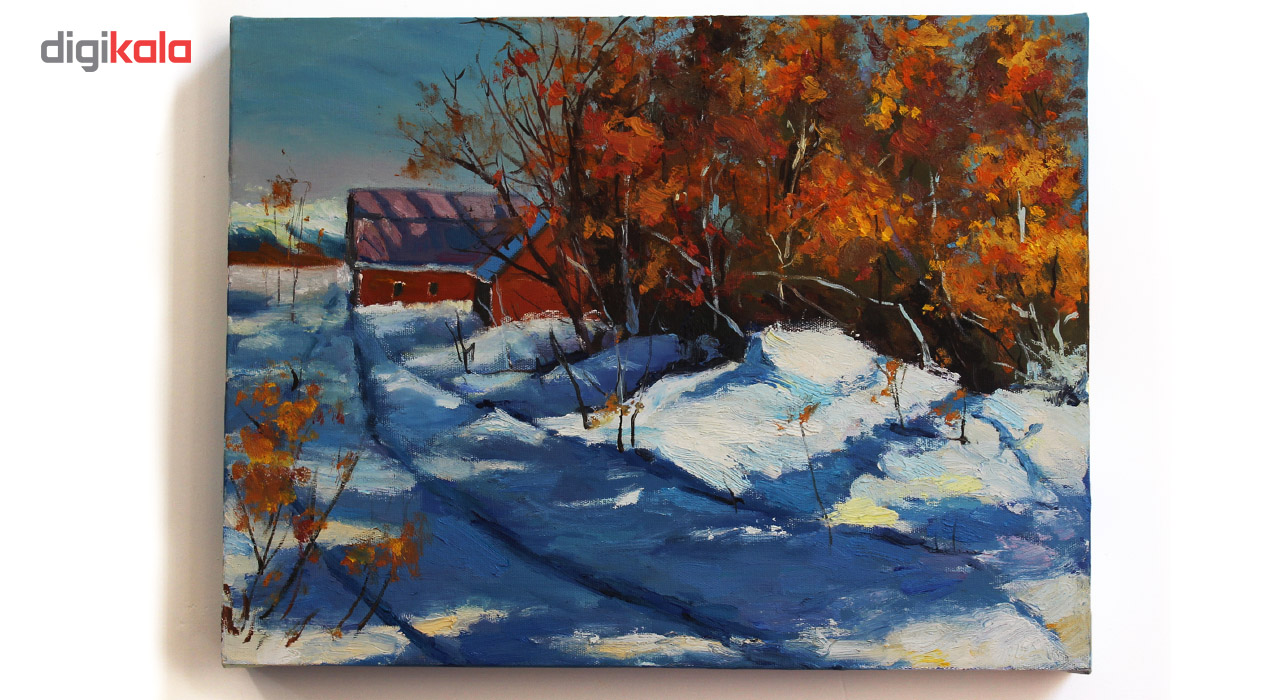 تابلو نقاشی رنگ‌ روغن طرح منظره زمستانی