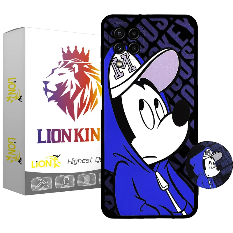 کاور لاین کینگ مدل mikiblue مناسب برای گوشی موبایل سامسونگ Galaxy A22 4G به همراه پایه نگهدارنده