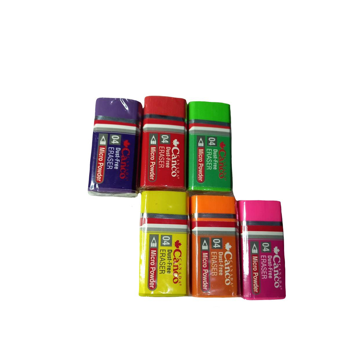 پاک کن کنکو مدل رنگارنگ مجموعه 6 عددی