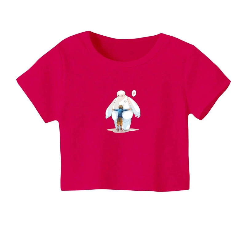 کراپ‌ تی‌شرت آستین کوتاه زنانه مدل بیمکس و پسرک