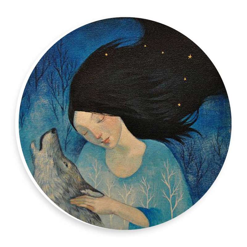  دیوارکوب طرح بانو و گرگ مدل wtb741