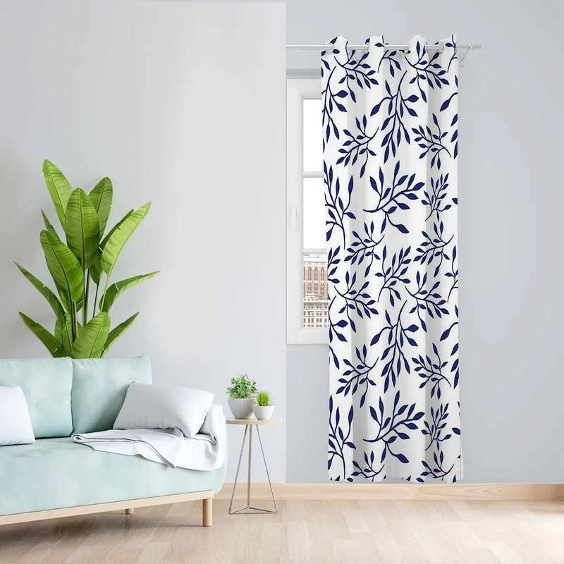 پرده طرح شاخه مدل مخمل پانچی کد 5509 z سایز 140x200 سانتی متر