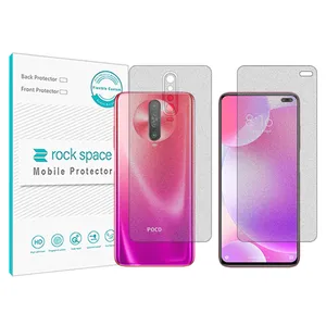 Matte Rockspace HyMTT screen protector suitable for the Xiaomi Poco X2 mobile phone along with the back of the phone