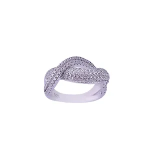 انگشتر نقره زنانه مدل جواهری کد  FR0048