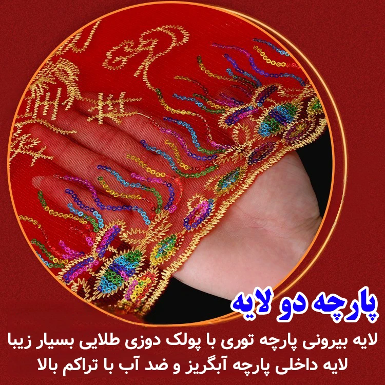 عکس شماره 6 : چتر 8 پره مدل پولکدار طرح chinese dragon قطر 95 سانتی-متر