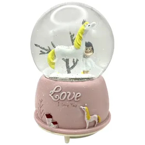 گوی موزیکال مدل پمپی شاهزاده و اسب طرح Love کد PA4045