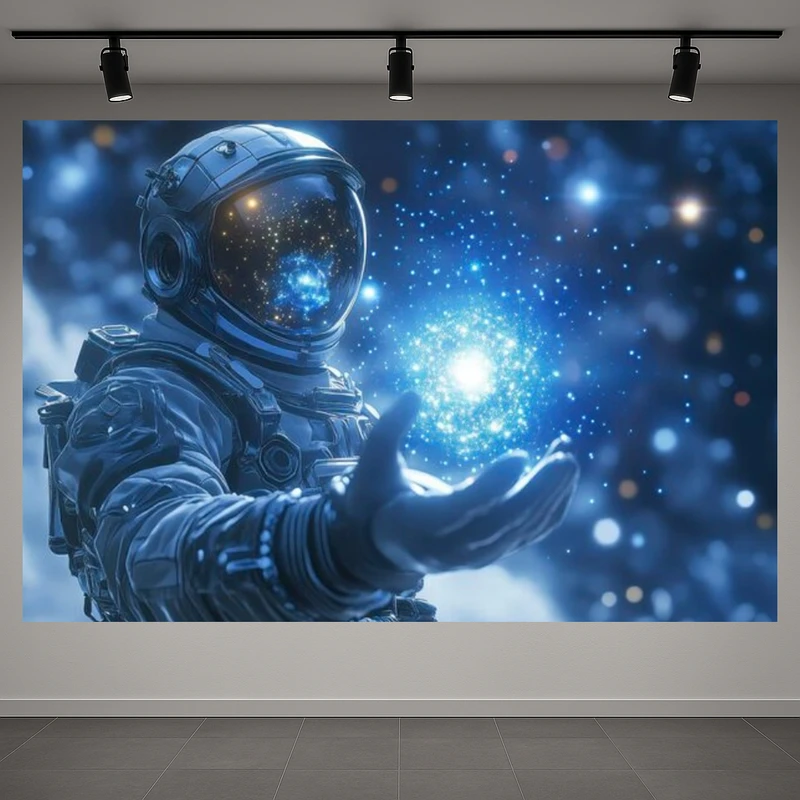 تابلو بوم طرح مخمل فضانورد مدل قدرت کهکشان کد AR3059271