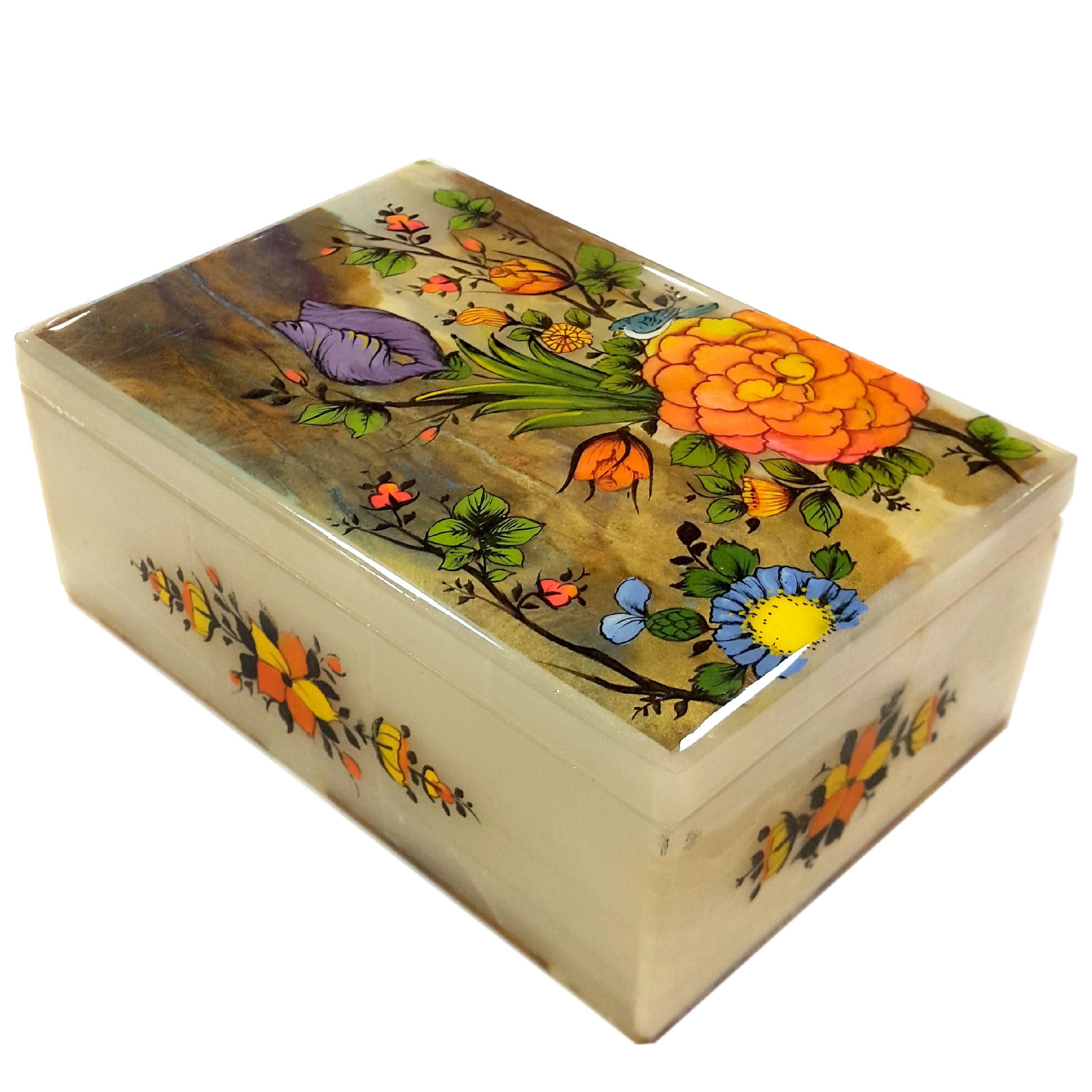 جعبه سنگی طرح گل و بوته کد 0099