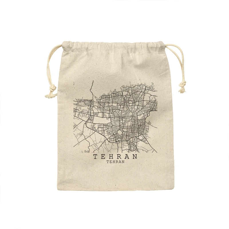 کیسه نان و سبزی ترمه طراحان ایده مدل نقشه شهر تهران کد map0526 - S سایز 19x19 سانتی متر