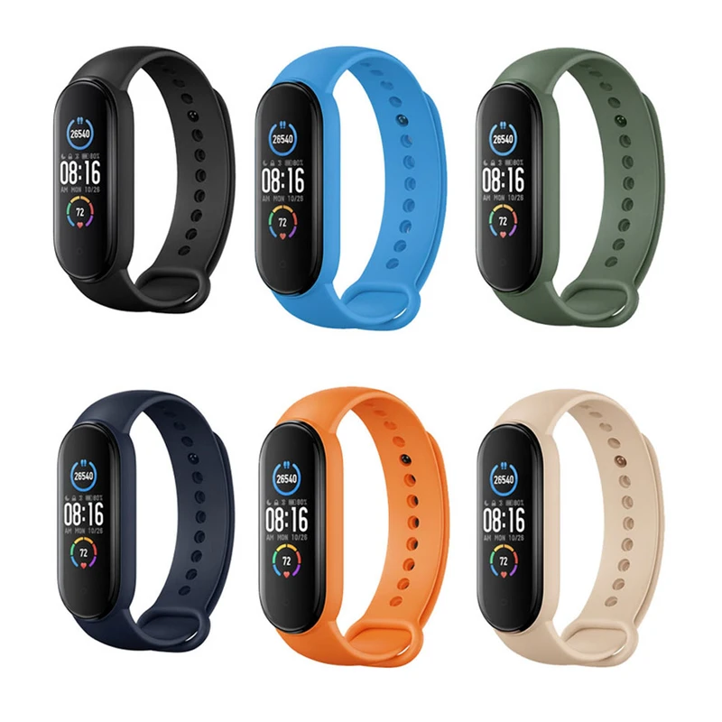 بند آکوآرا مدل SilicAK مناسب برای ساعت هوشمند شیائومی Mi Band 6 12mm مجموعه 6 عددی