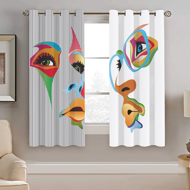 پرده نیروانا طرح چهره مدل هازان کد 8407 سایز 140×200 سانتی متر