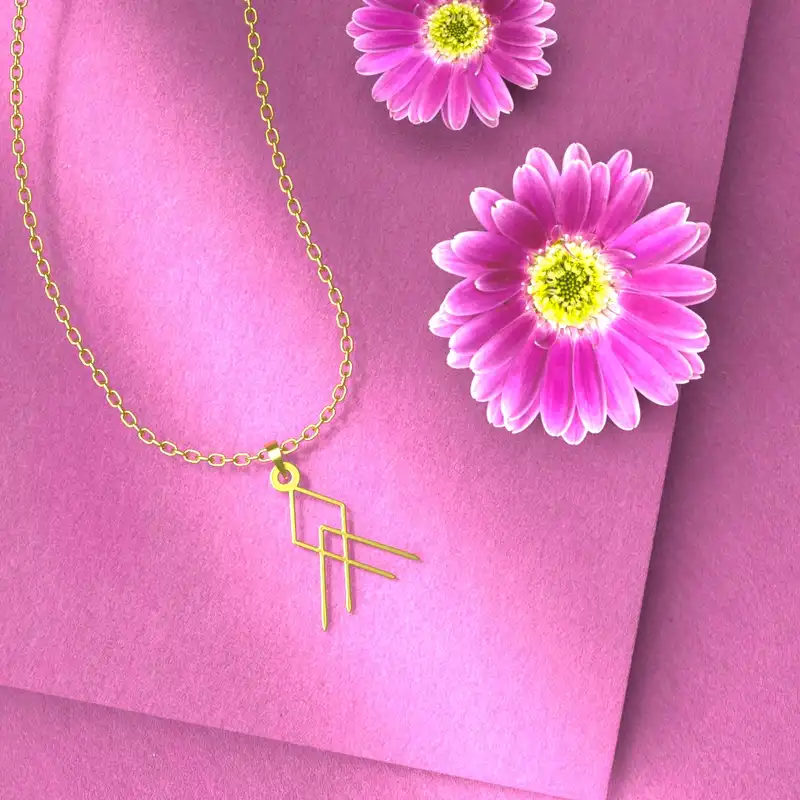 گردنبند طلا 18 عیار زنانه مدوپد مدل هندسی کد F3-1-1054