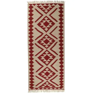 گلیم دستبافت کناره طول دو متر مدل قشقایی کد 7188