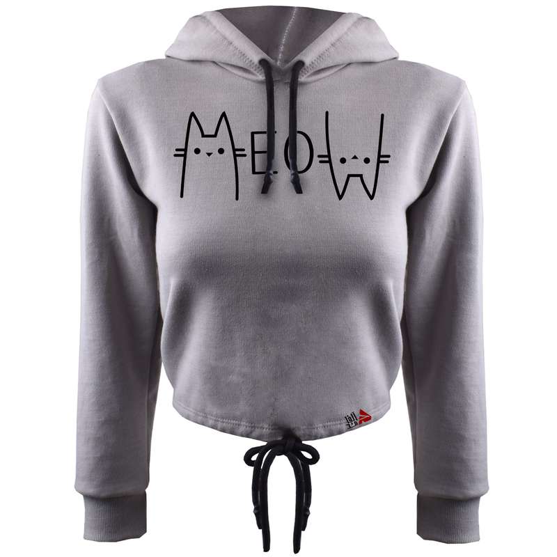 هودی زنانه مدل CAT کد T10 رنگ طوسی