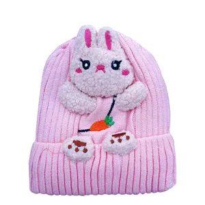 کلاه بافتنی بچگانه مدل حیوانات طرح داخل خز