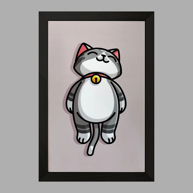 تابلو خندالو مدل حیوانات بامزه گربه کد 28384