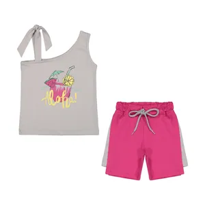 ست تاپ و شلوارک دخترانه پیانو مدل 10126-93R